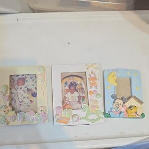 Baby Nursery 3 Picture Frames - Pastel Multi-Color Kids Toy Theme